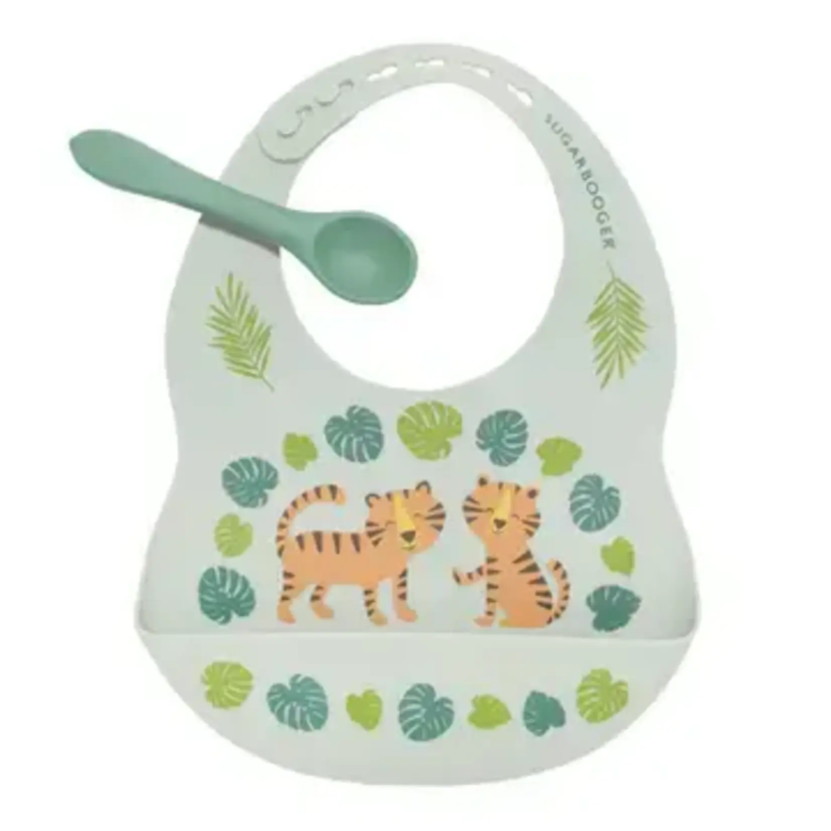ORE Originals Fresh & Messy Silicone Bib & Spoon Set | Tiger