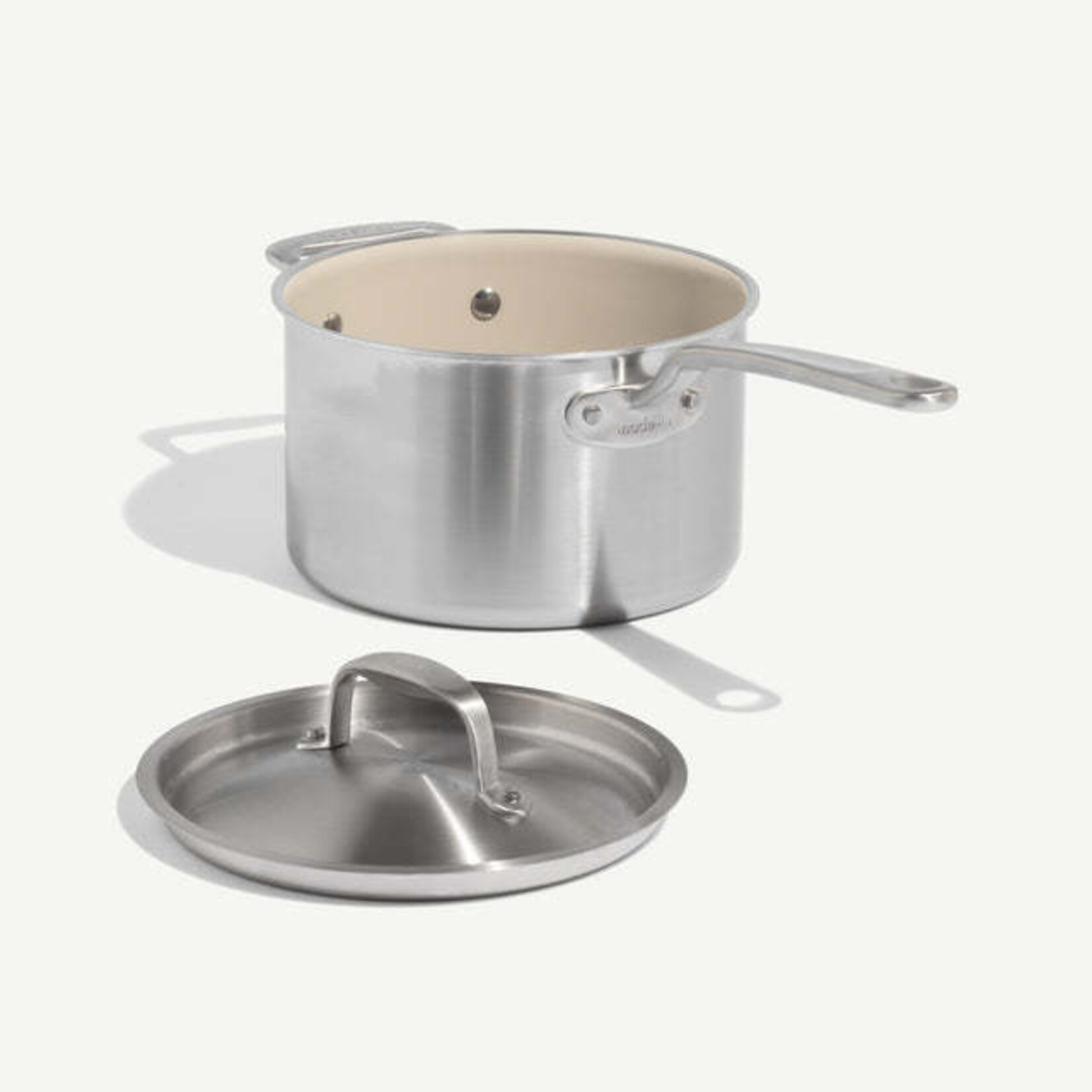 Made In CeramiClad™ 4 qt. Non-stick Saucepan with Lid - Sand | Made In