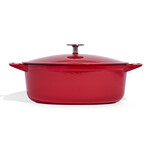 Made In Enameled Cast Iron 7.5 qt. Oval Dutch Oven - Ruby Red | Made In