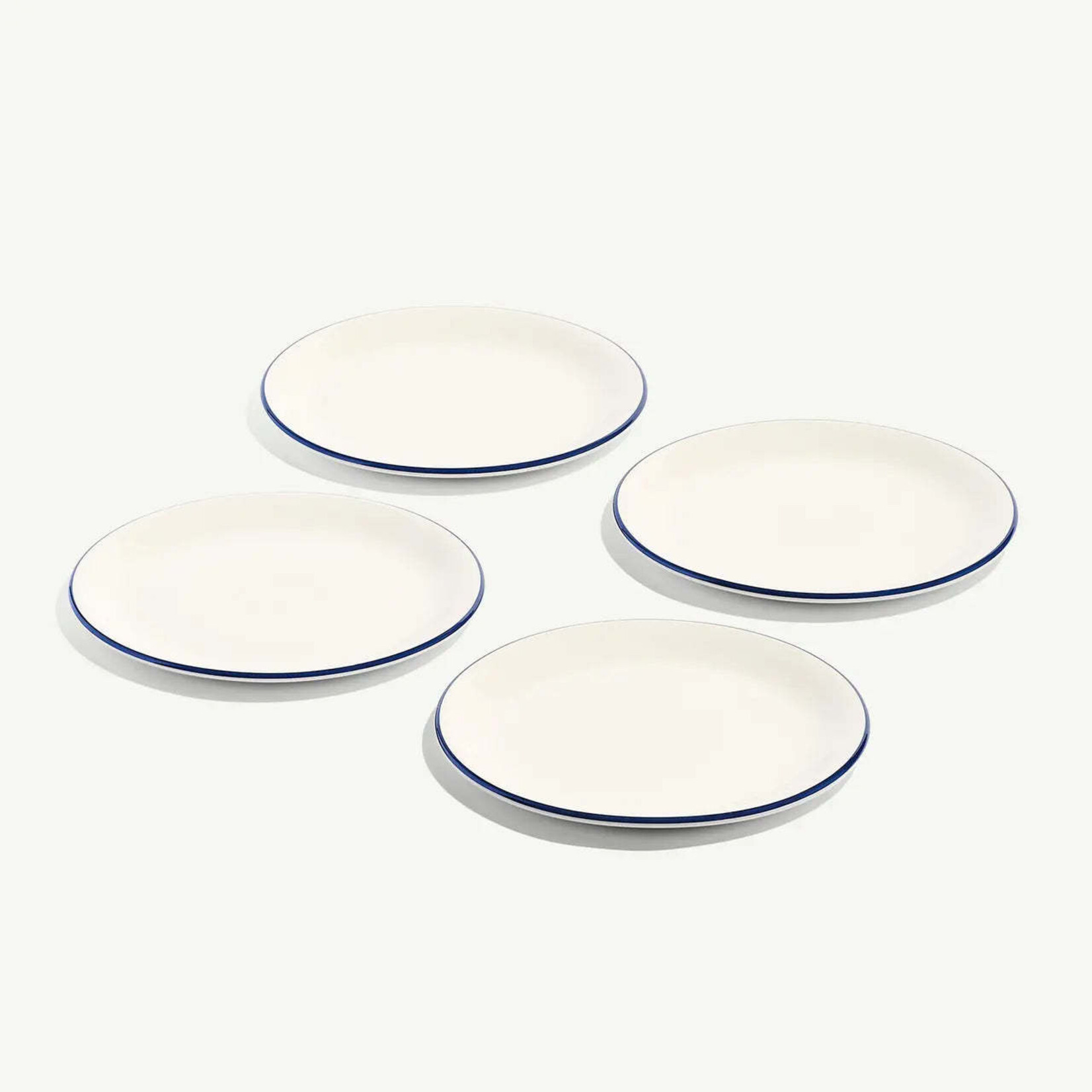 Made In Set of 4, 8'' Appetizer Plates - Navy Rim | Made In