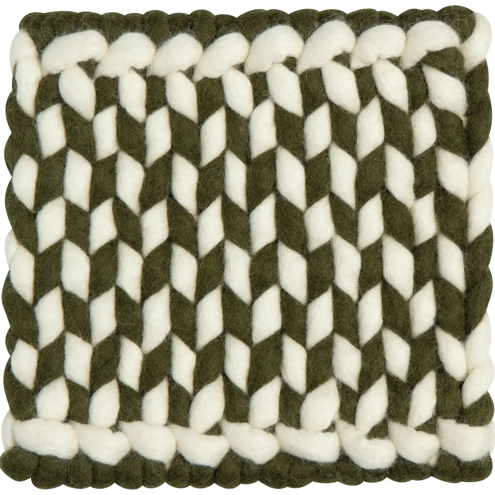 Danica Brands Trivet - Wool Braid Olive Branch