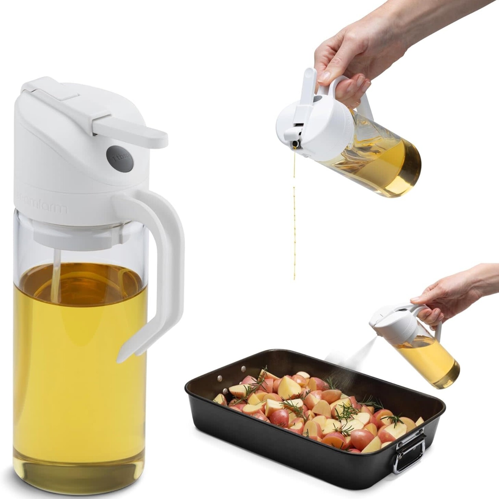 Dreamfarm Oileroo - White + Glass Bottle | Dreamfarm