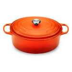 Zach & Anna Grove-Kulstad Registry Le Creuset Signature Oval Dutch Oven - Flame - 9.5 qt  | Zach & Anna Grove-Kulstad Registry