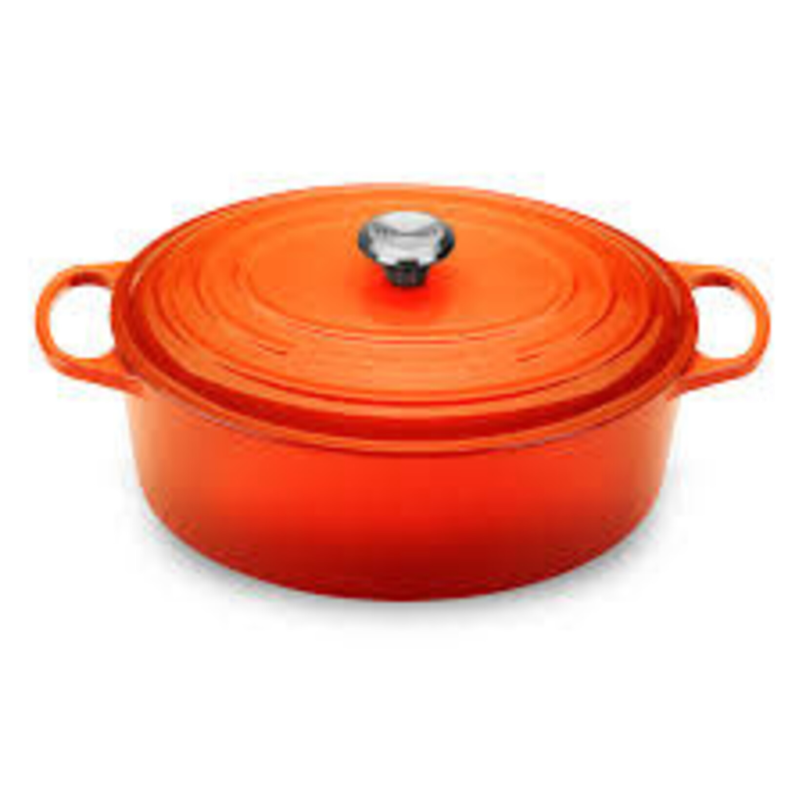 Zach & Anna Grove-Kulstad Registry Le Creuset Signature Oval Dutch Oven - Flame - 9.5 qt  | Zach & Anna Grove-Kulstad Registry
