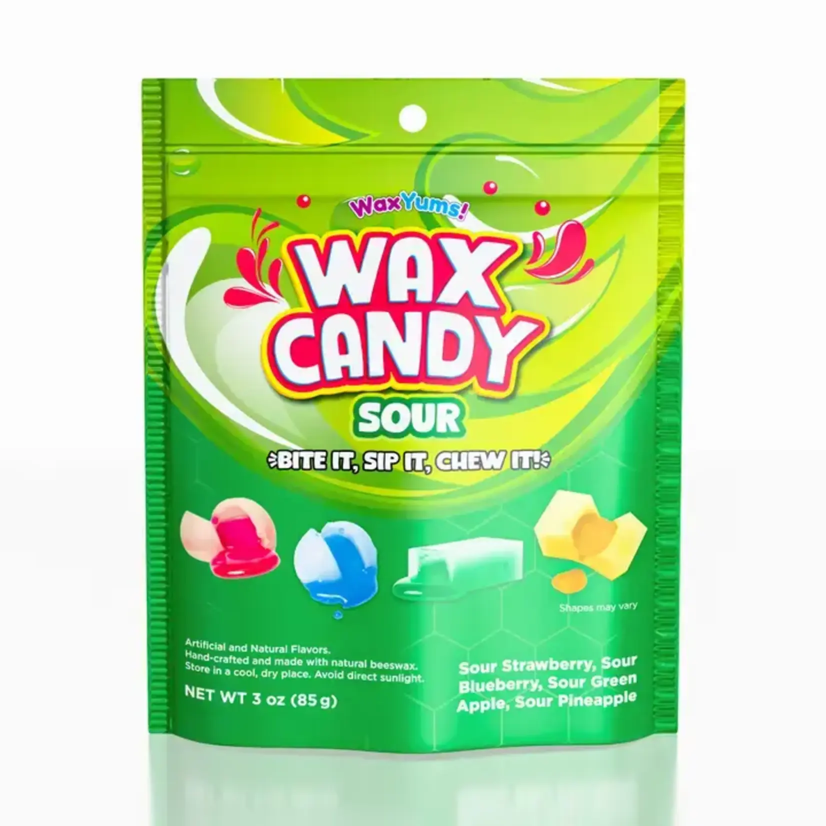 Showcase WaxYums! Chewy Gushing Sour Wax Candy Bag 2.9oz