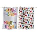 Tag MERRY & BRIGHT ORNAMENT DISHTOWEL S/2