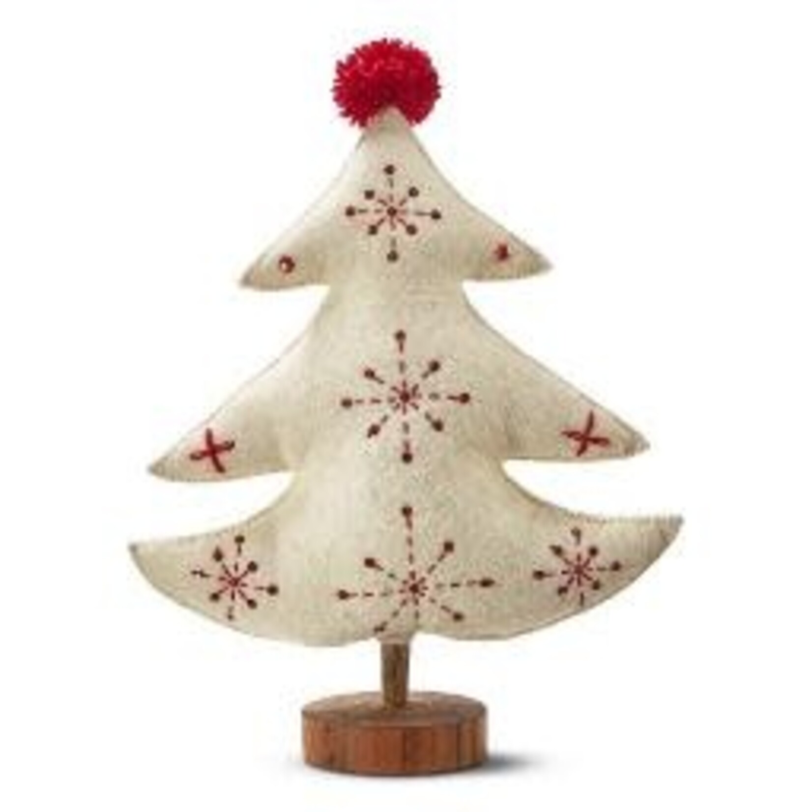 Tag EMBROIDERED WOOL TREE DECOR SM