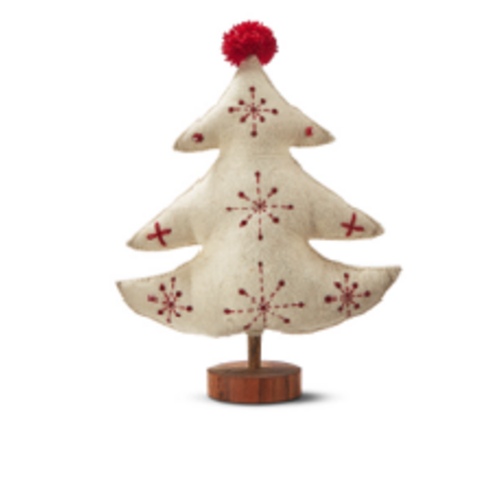 Tag EMBROIDERED WOOL TREE DECOR SM