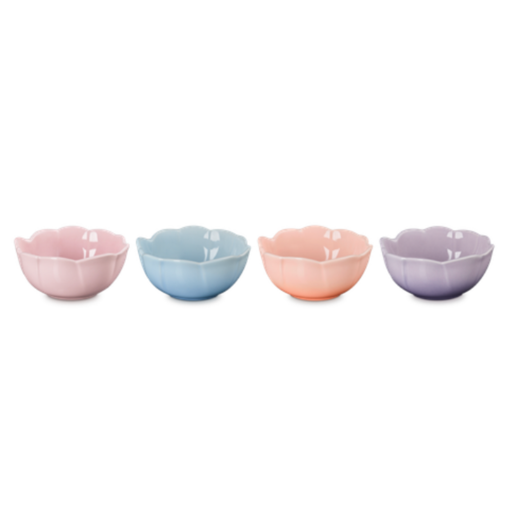Le Creuset S/4 Petal Mini Bowls, Mixed Set (Coastal Blue, Provence, Chiffon Pink, Peche) n/a | Le Creuset