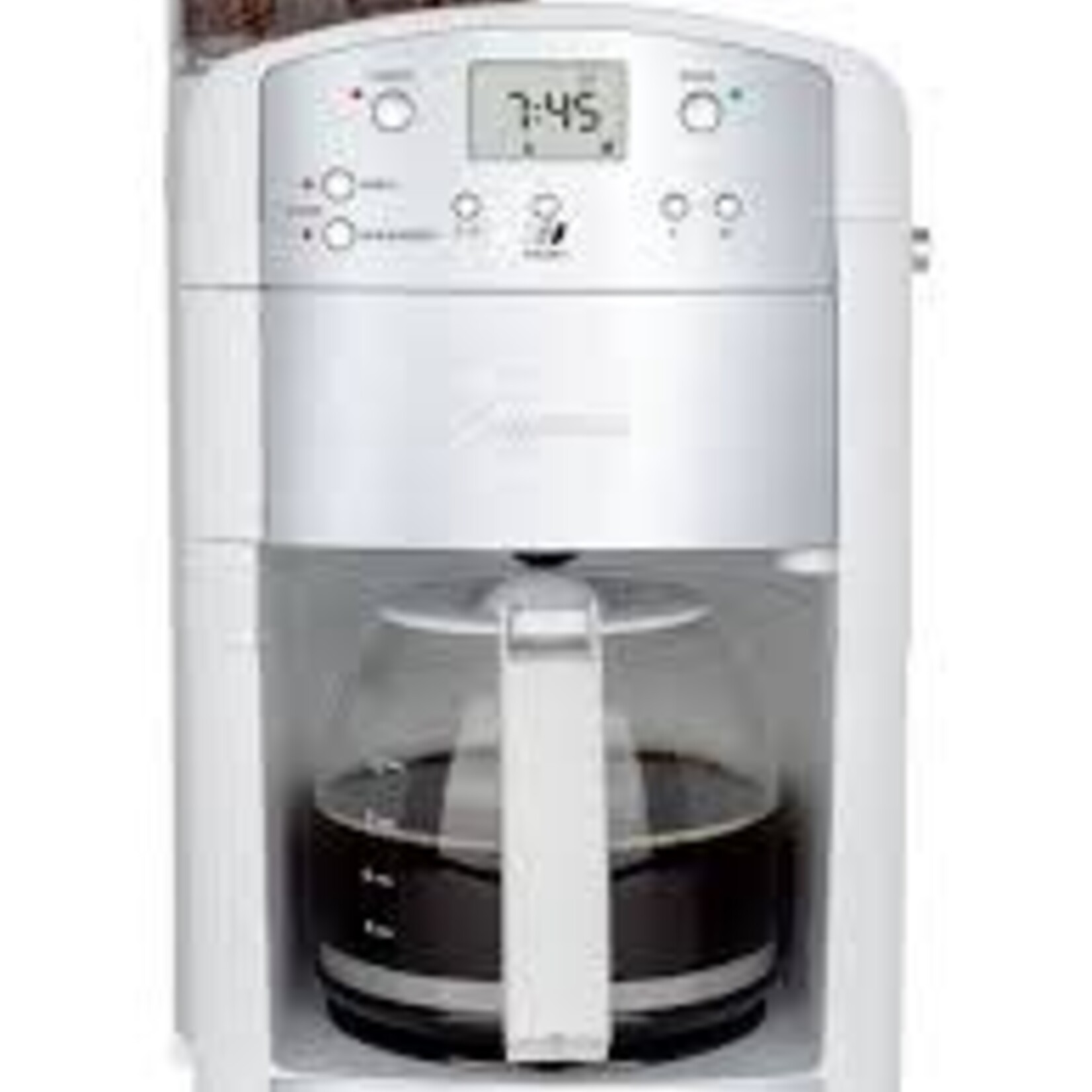 Capresso CoffeeTEAM GS 10-Cup Glass Carafe Coffee Maker/ Conical Burr Grinder Combination white / stainless steel | Capresso