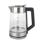 Capresso H2O Glass Select (68 oz.) Glass Water kettle with 4 variable temperatures brushed stainless finish | Capresso