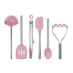 Tovolo Color Pink Sorbet - Silicone Utensil Set S/6 | Tovolo