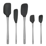 Tovolo Flex-Core® Spatula Stainless Steel Handled Set (Set of 5), Black | Tovolo