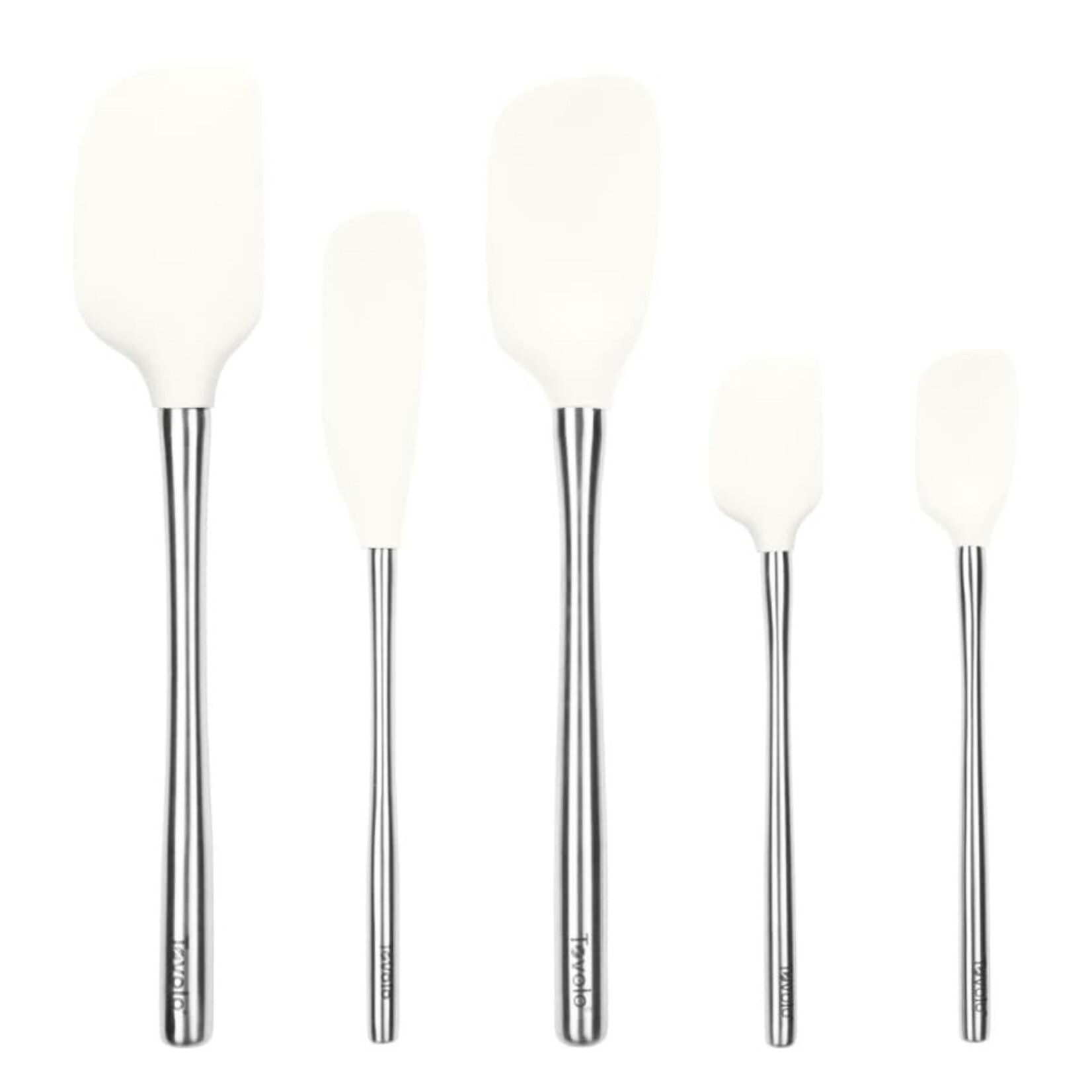 Tovolo Flex-Core® Spatula Stainless Steel Handled Set (Set of 5), White | Tovolo