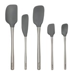 Tovolo Flex-Core® Spatula Stainless Steel Handled Set (Set of 5), Charcoal | Tovolo