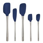 Tovolo Flex-Core® Spatula Stainless Steel Handled Set (Set of 5), Deep Indigo | Tovolo