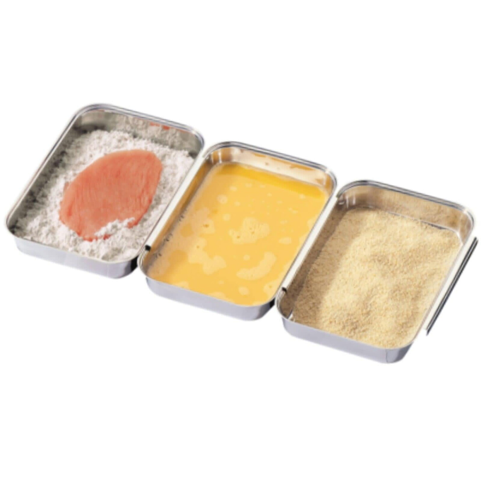 Frieling Breading Pan Set, 3 pcs. set, S/S, 8.5" x 6" x 1" | Frieling