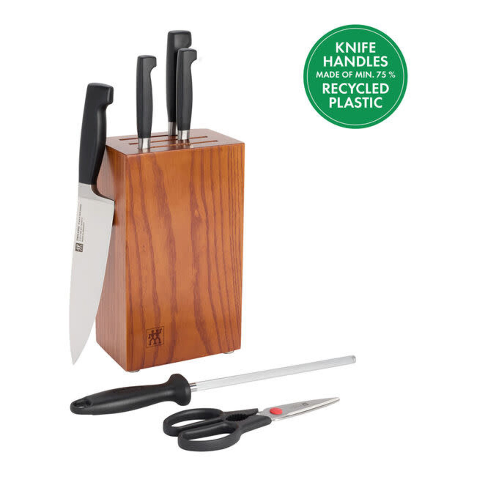 Zwilling PROMO 7pc Knife Block set - Brown Ash Wood | Zwilling Four Star