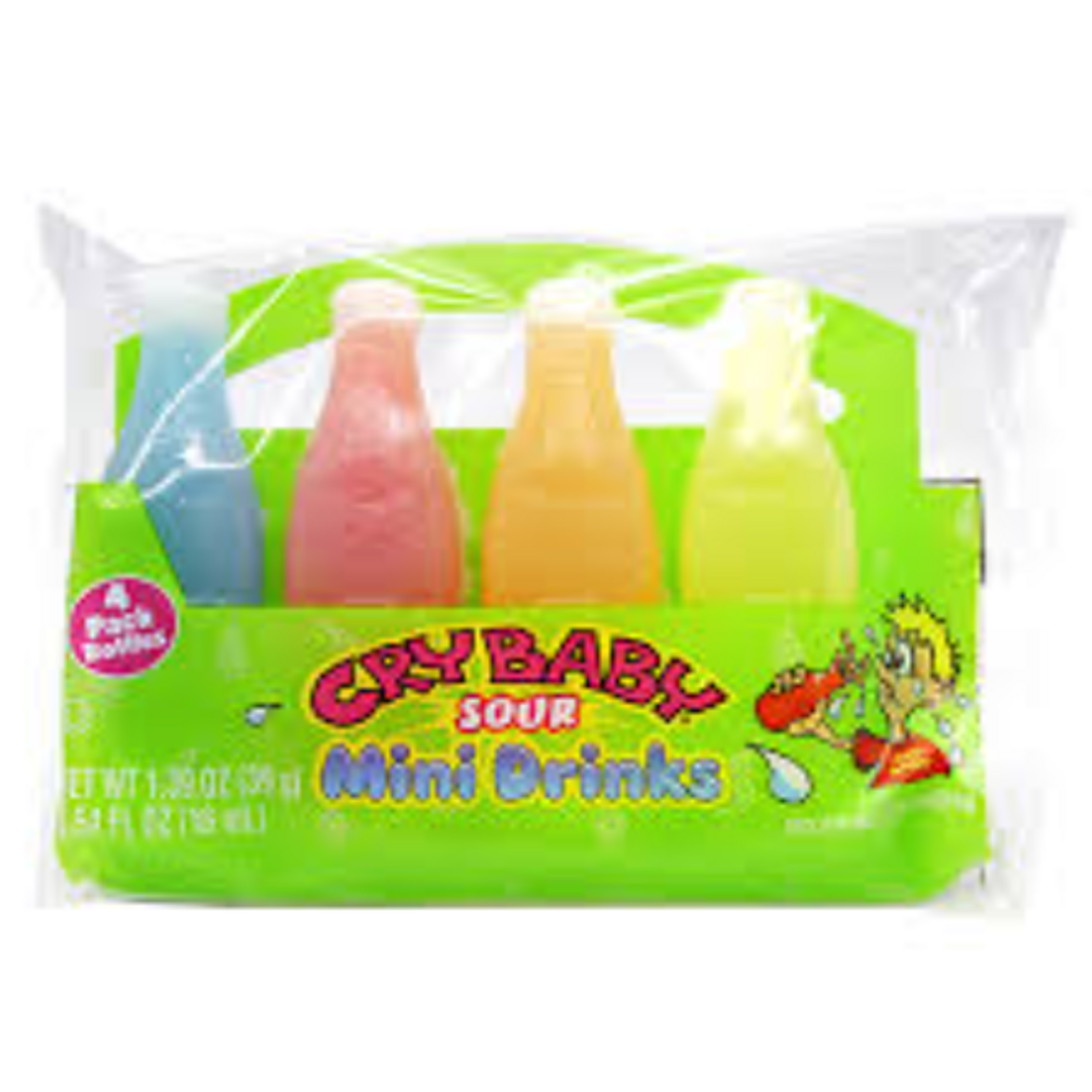 NIK-L-NIP SOUR WAX BOTTLES 4PK - CRY BABY