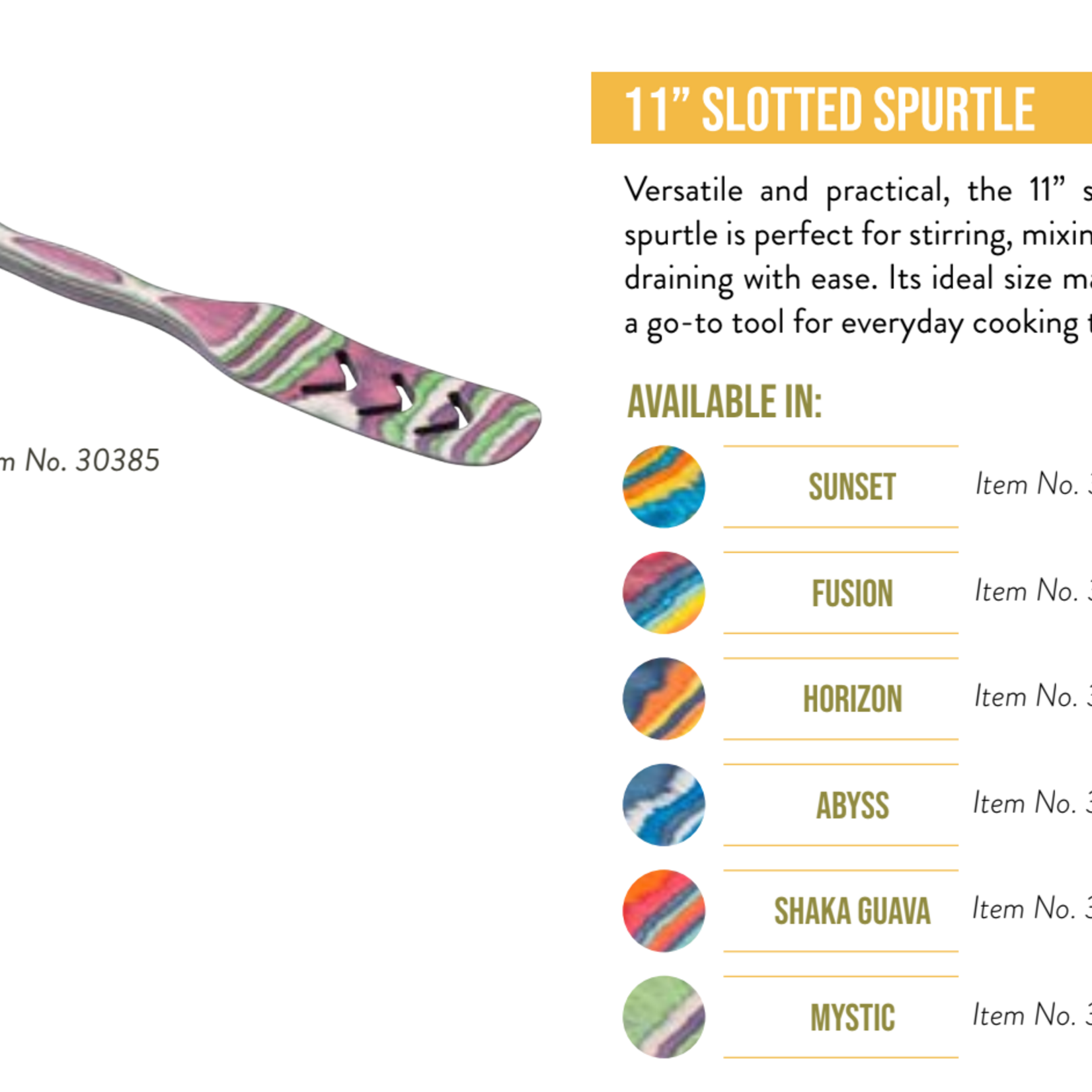 Current Roots Shakka Guava 11" slotted spurtle, Island Bamboo | Current Roots