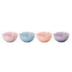 Le Creuset S/4 Petal Mini Bowls, Mixed Set (Coastal Blue, Provence, Chiffon Pink, Peche) n/a | Le Creuset