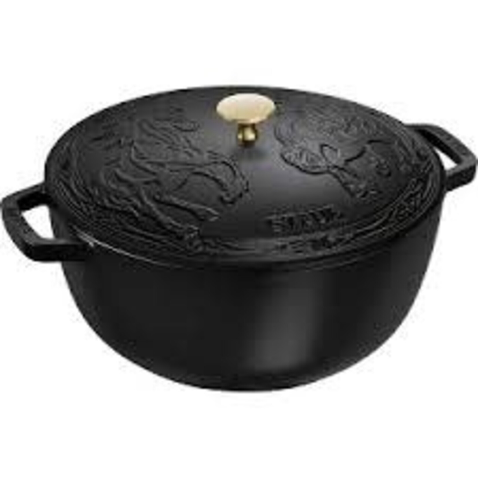 Staub 5-qt Essential French Oven w/ Horse Lid - Matte Black | Staub