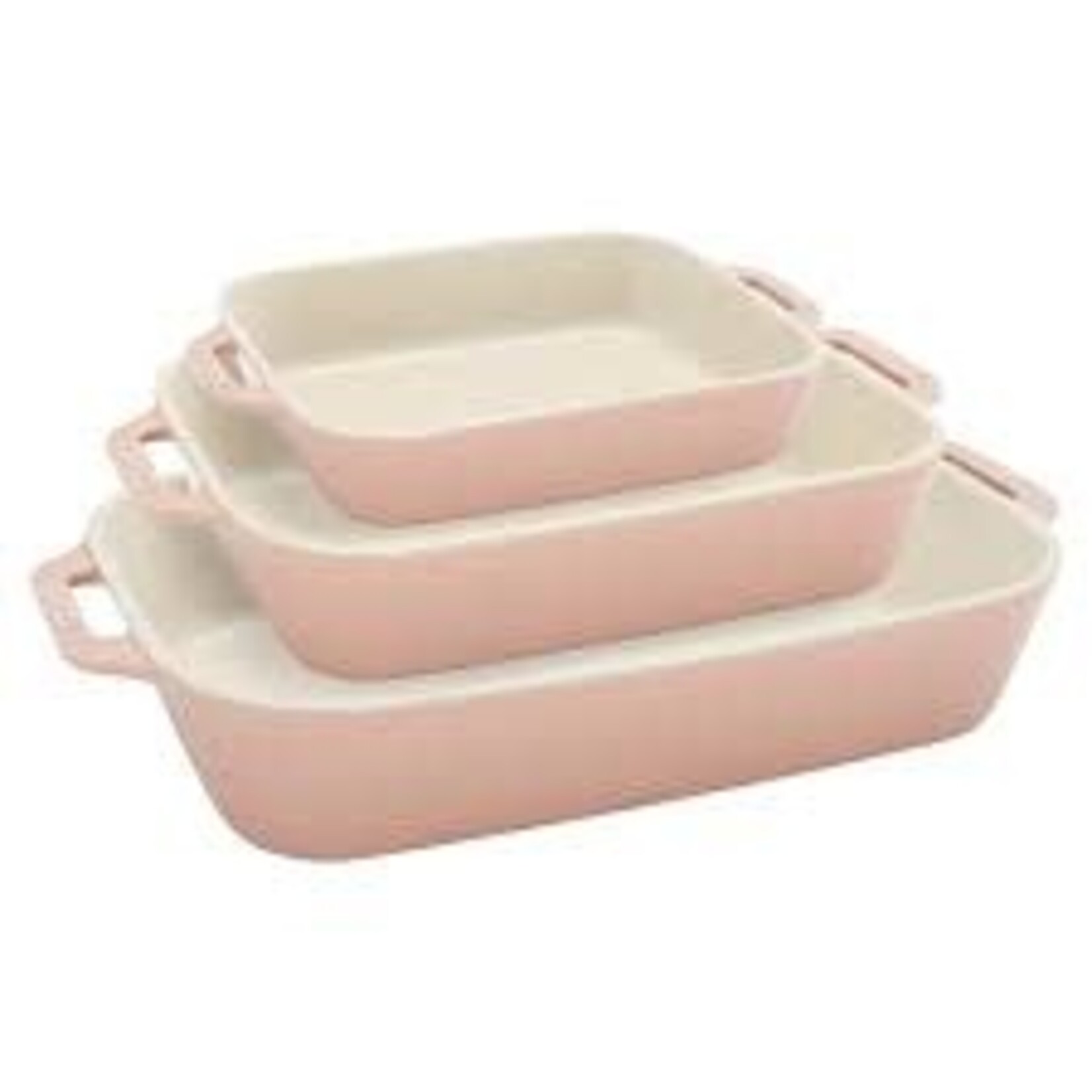 Staub 3-pc Rectangular Baking Dish Set - Light Pink | Staub