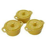 Staub 3-pc Mini Round Cocotte Set (.25-qt) - Citron | Staub