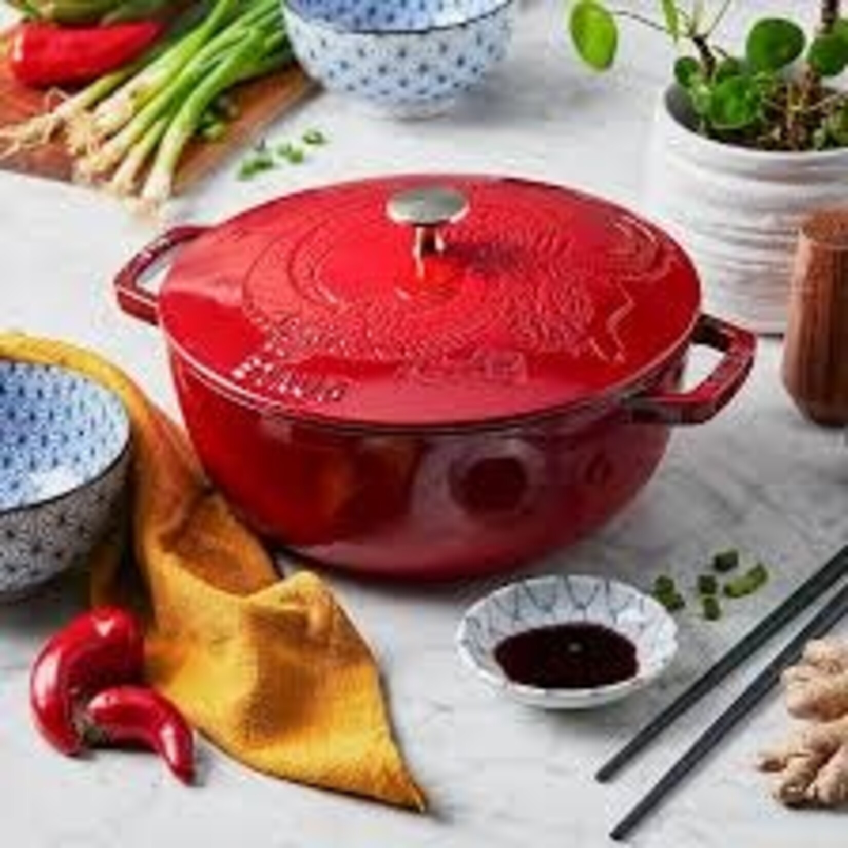 Staub 3.75-qt Essential French Oven With Dragon Lid - Cherry | Staub