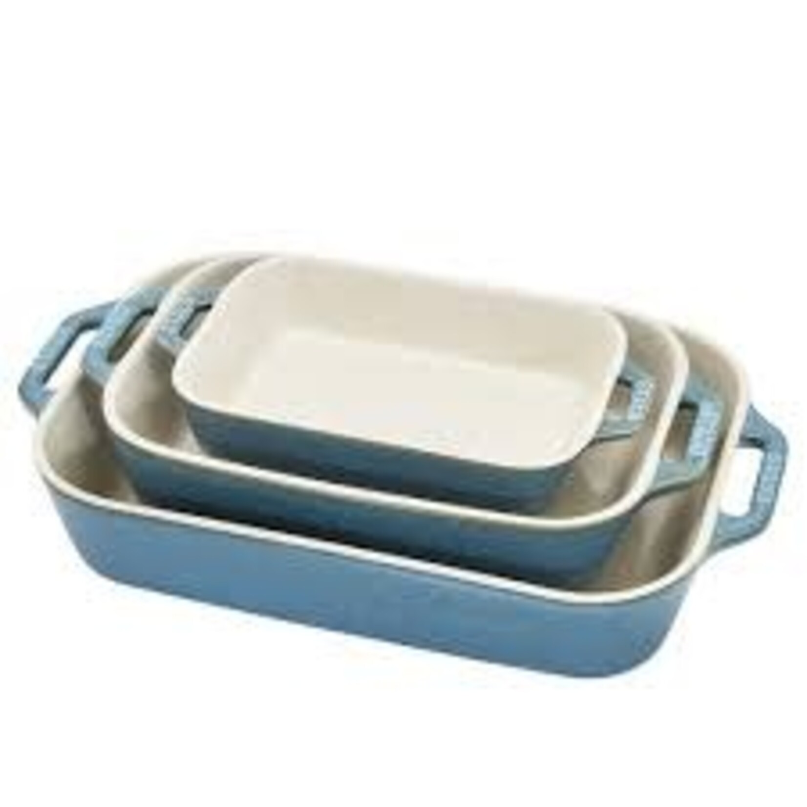 Staub 3-pc Rectangular Baking Dish Set - Rustic Turquoise | Staub