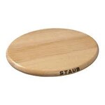 Staub 11.4-inch Oval Magnetic Wood Trivet | Staub