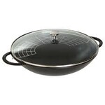Staub 6-qt Wok With Glass Lid - Black | Staub