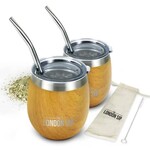 London Sip Yerba Mate Cup Set 8oz, Light Burl Wood | Kitchen Supply