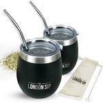 London Sip Yerba Mate Cup Set 8oz, Black | Kitchen Supply