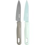 Tovolo Elements Paring Knives with Sheath (Set of 2), Mint & Cool Gray