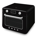 Smeg 50's Retro Style Aesthetic Countertop Air Fry Oven With Steam Black | SMEG