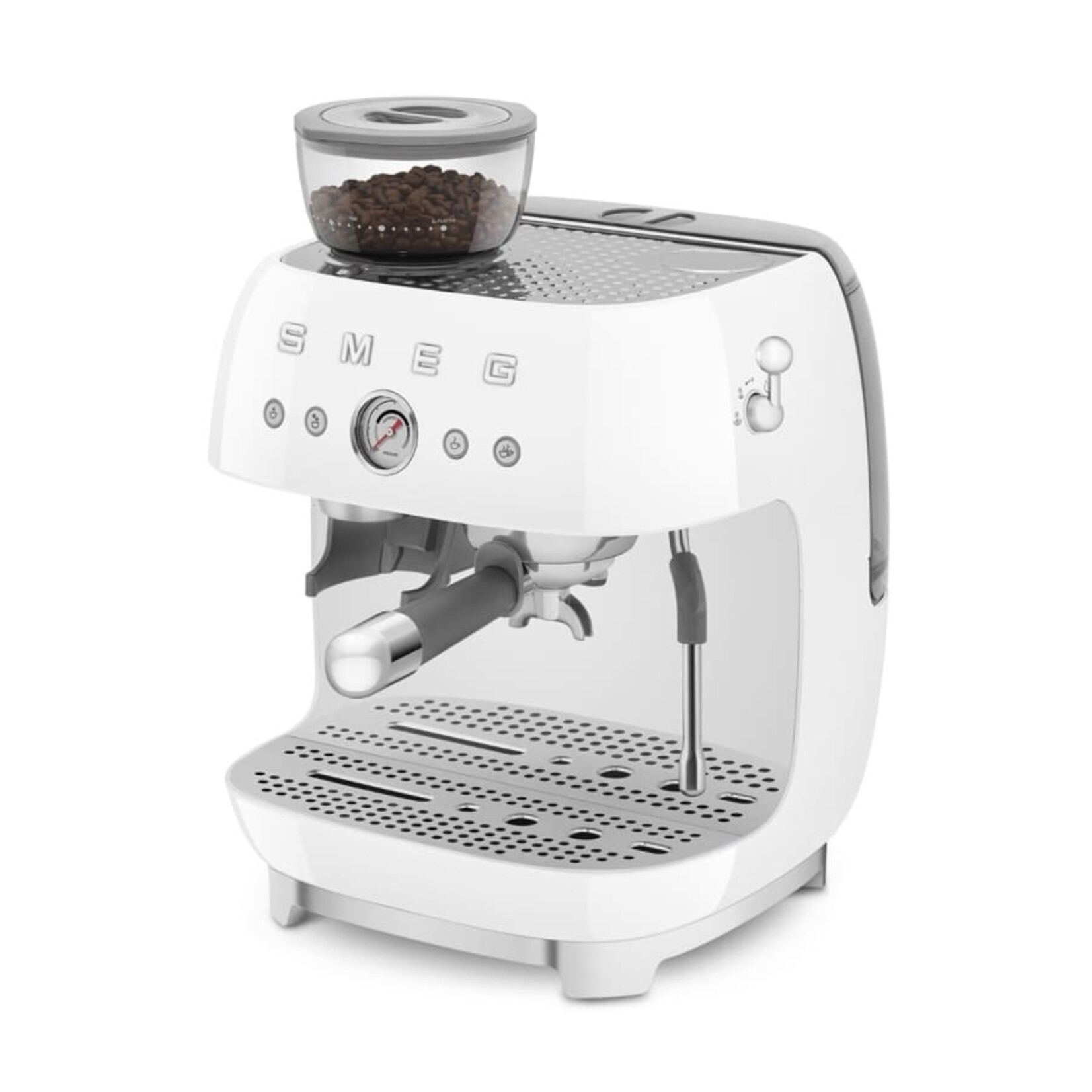 Smeg 50's Retro Style Aesthetic Semi- Automatic Espresso Coffee Machine White | SMEG