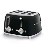 Smeg 50's Retro Style 4x4 Toaster Black | SMEG