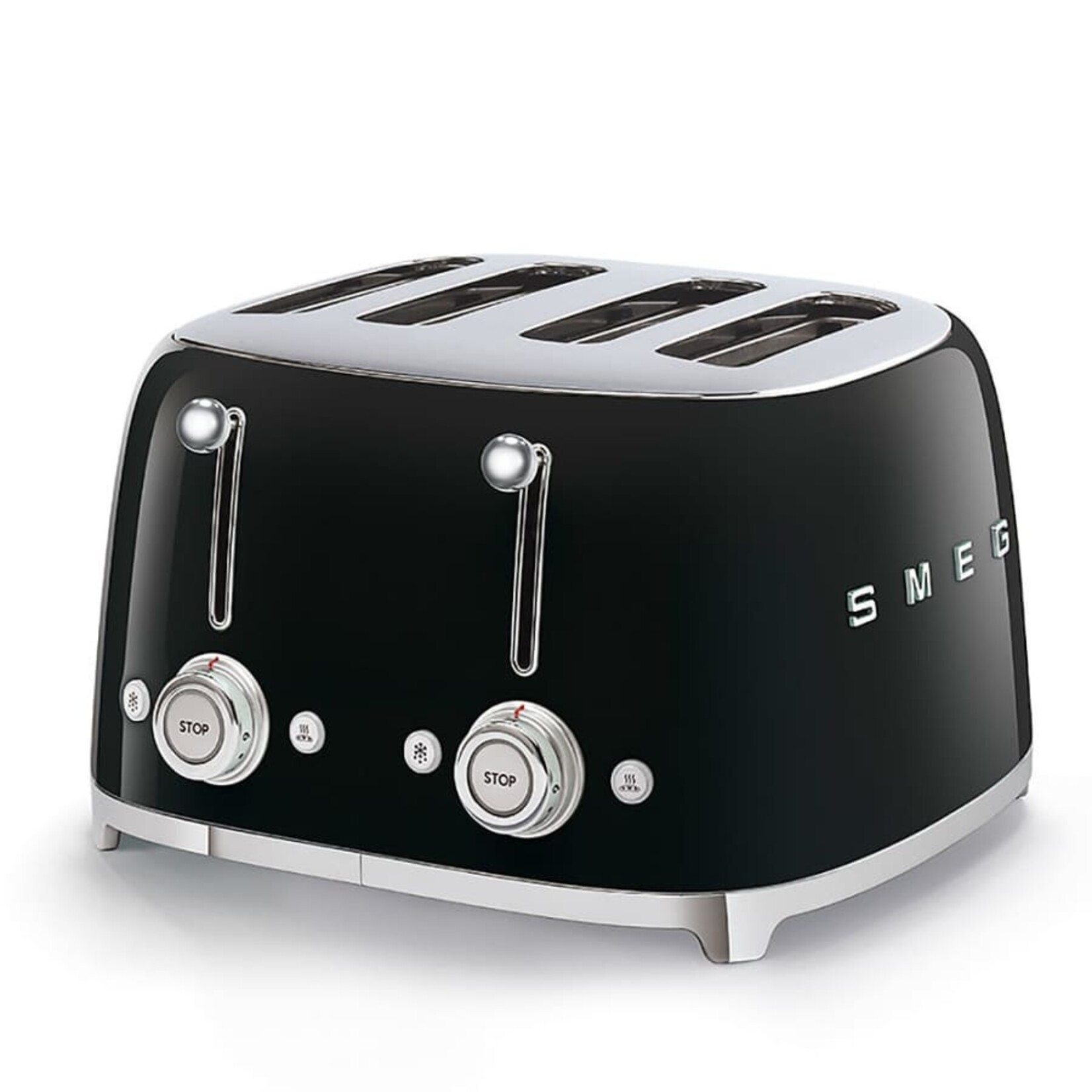 Smeg 50's Retro Style 4x4 Toaster Black | SMEG