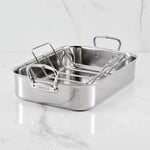Hestan Classic Polished Clad Roaster w/tension rack, Small  (14.5"x12"x3") holds 20lbs - Provisions Roasters, Au Gratins | Hestan