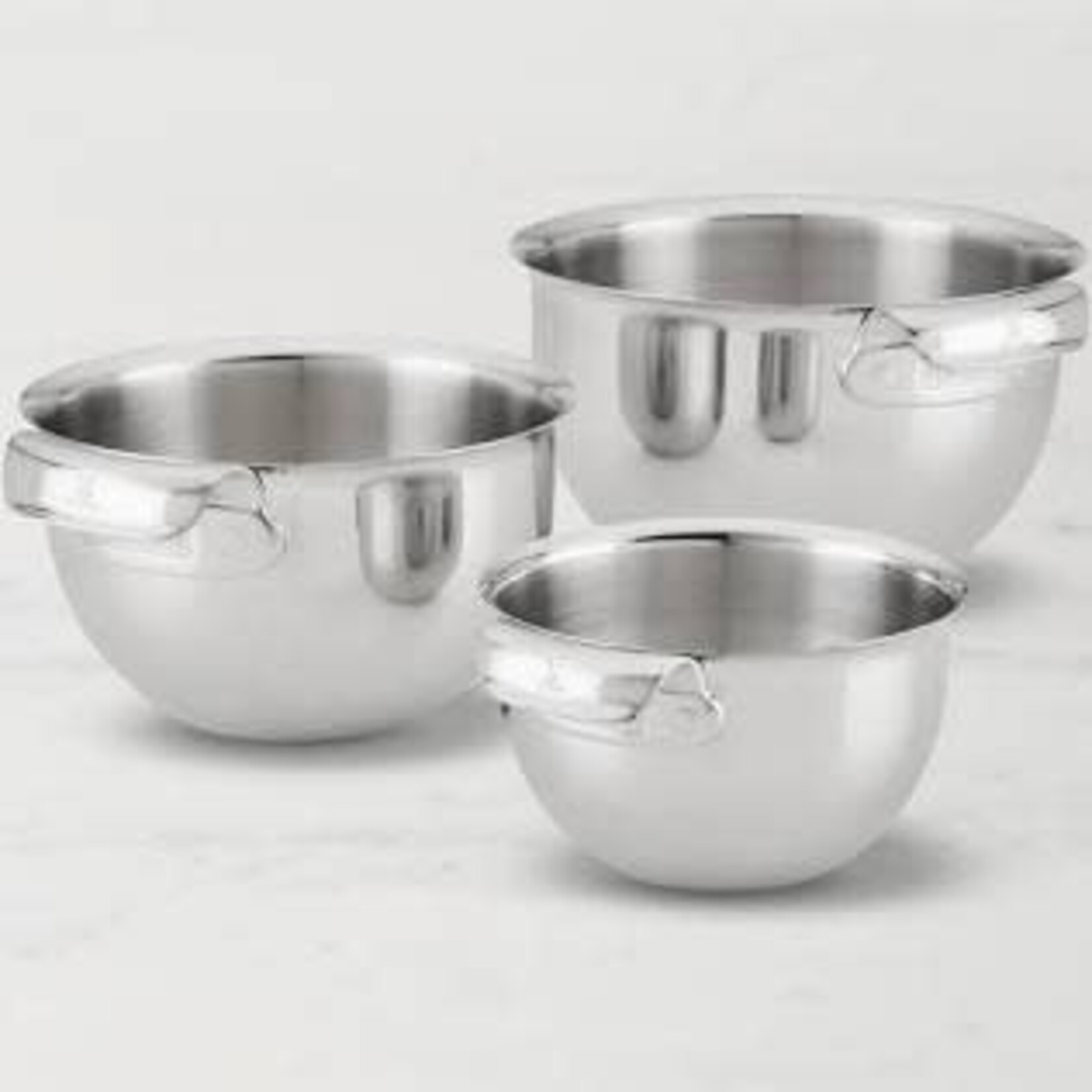 Hestan 3pc Stainless Steel Mixing Bowl Set:  includes 1/each size 1.5qt, 3.0qt, and 4.75qt - Provisions Prep | Hestan