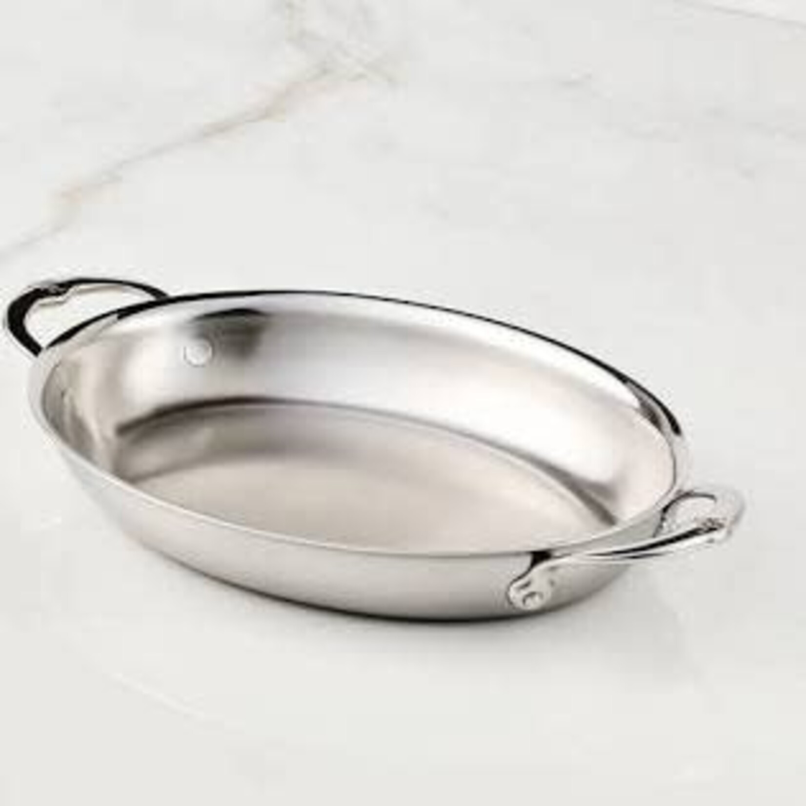 Hestan 2.0qt OVAL Medium Clad SS Au Gratin (64oz, 12.5" x 9.0") - Provisions Roasters, Au Gratins | Hestan