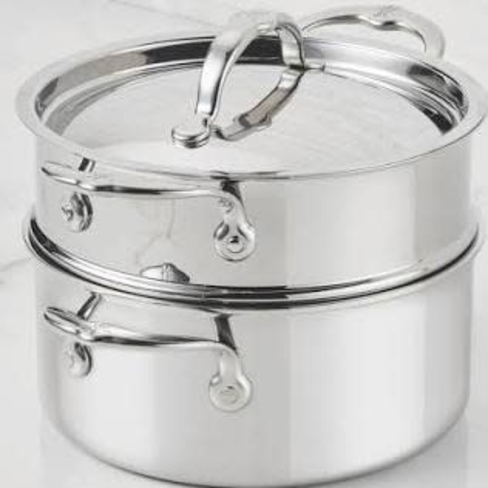 Hestan 3pc Steamer Set: 3.0qt Covered Soup Pot & Steamer Insert w/side handles - Probond Luxe | Hestan