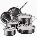 Hestan 10pc Set: includes: 8.5" & 11" Skillets, 1.5qt & 3.0qt Covered Saucepans,  3.5qt Covered Sauté Pan, 8.0qt Covered Stockpot - Nanobond | Hestan