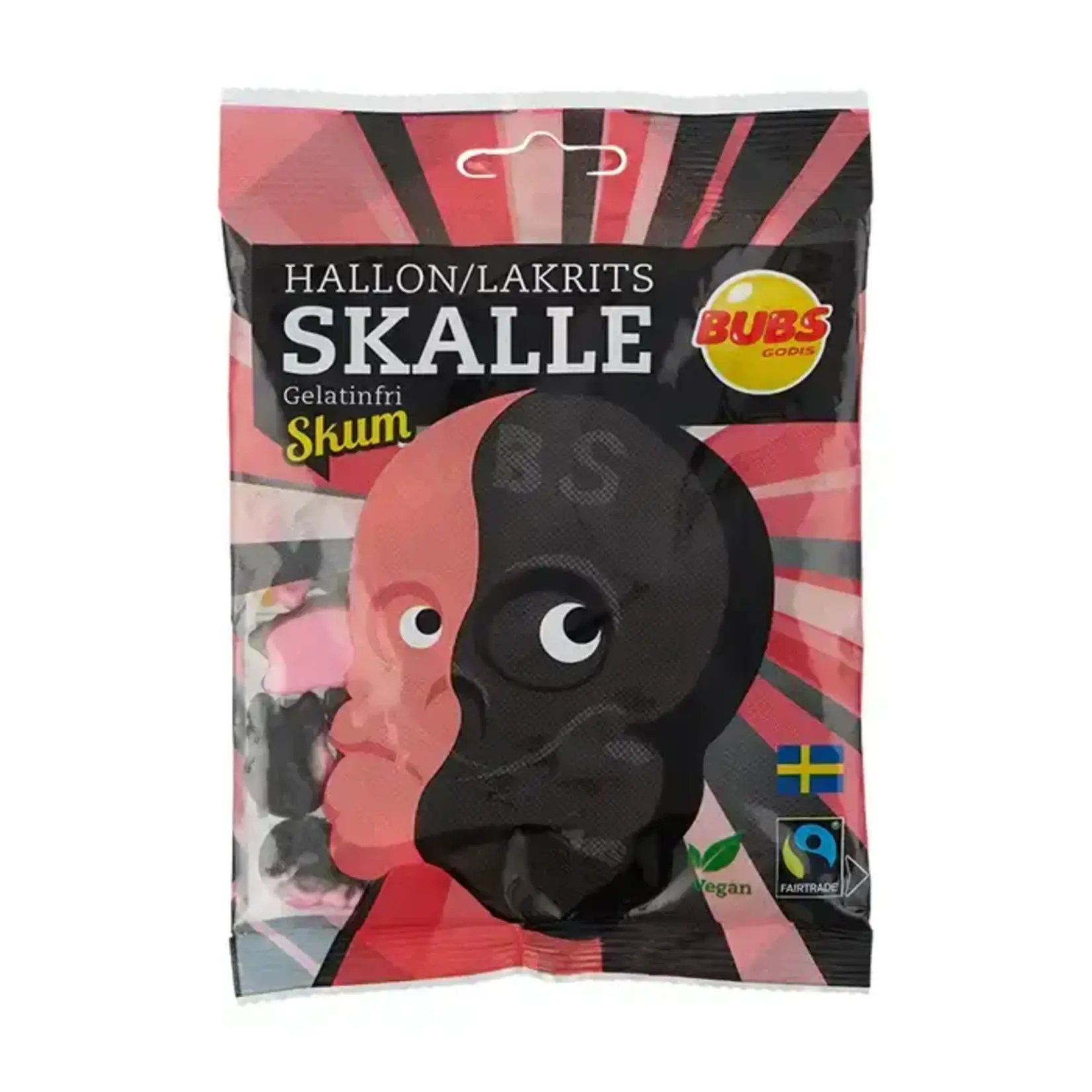 Sweetish Bubs Raspberry & Licorice Foam Skull 90g