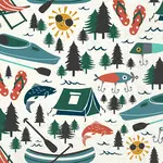 Lake Life Pattern Cocktail Napkin