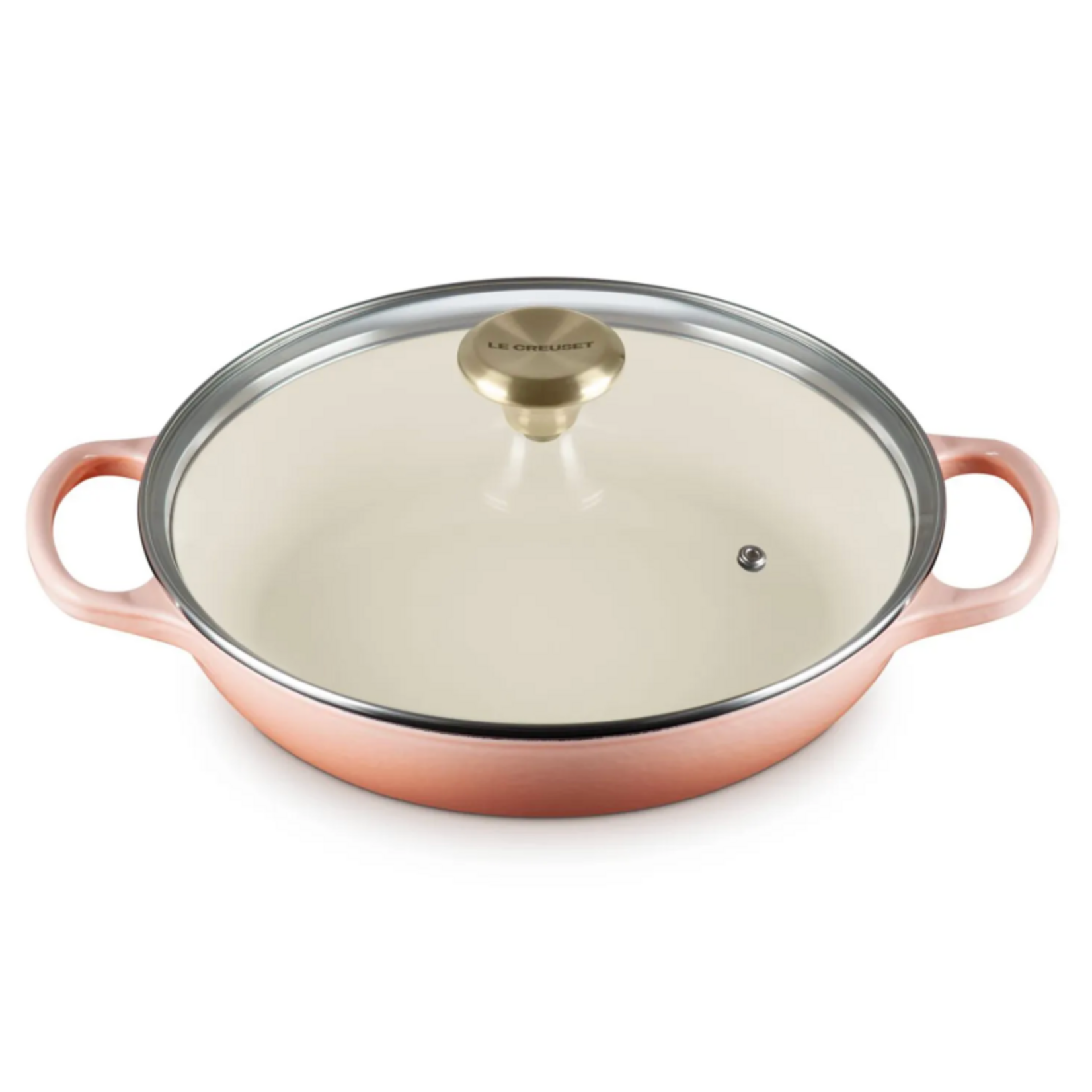 Le Creuset Signature Round Braiser Glass Lid 2.25 Qt Peache Sig Gold | Le Creuset