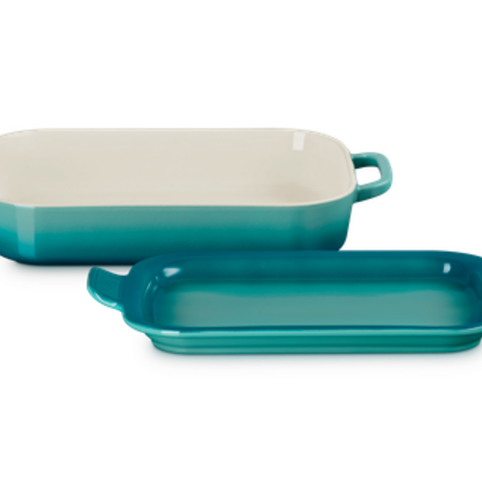 Le Creuset Rectangular Dish with Platter Lid - Riviera 14 3/4"x9"x2 1/2" (3 qt.) | Le Creuset