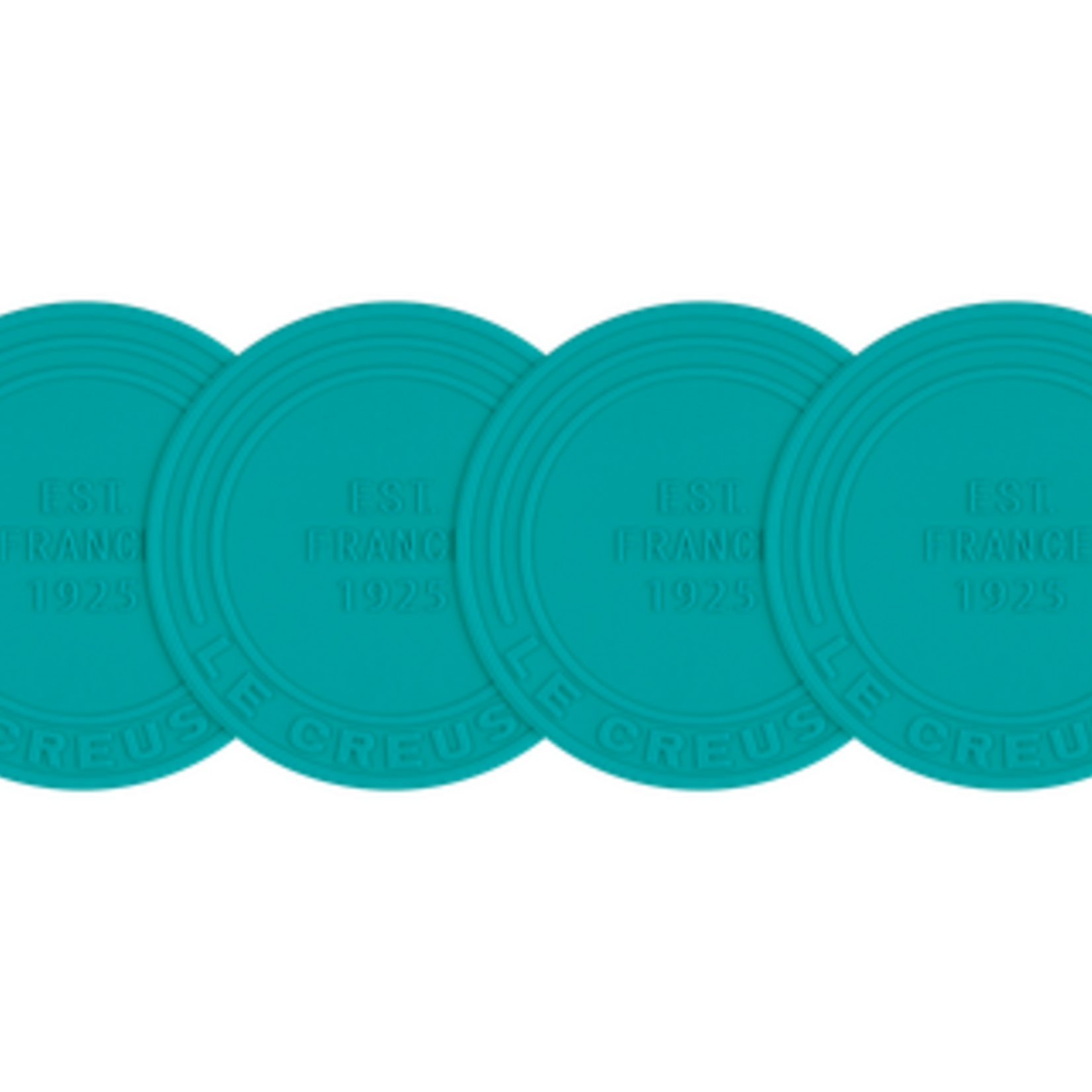 Le Creuset Silicone Coasters (est. 1925) - Riviera Set of 4 - 4" diameter | Le Creuset