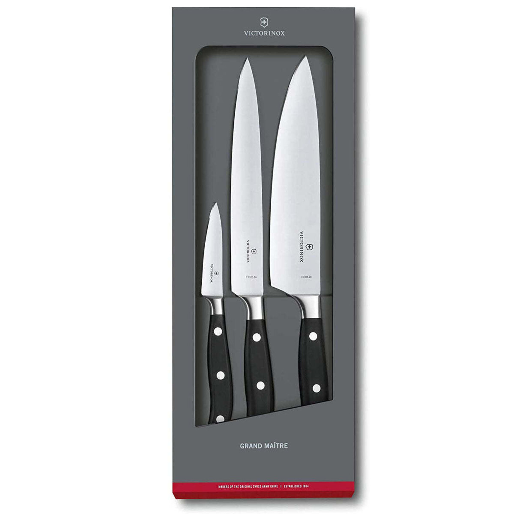 Victorinox Sets, Forged, 3-Piece Chef's Set (3_" Paring, 8" Slicing, 8" Chef's) Black | Victorinox